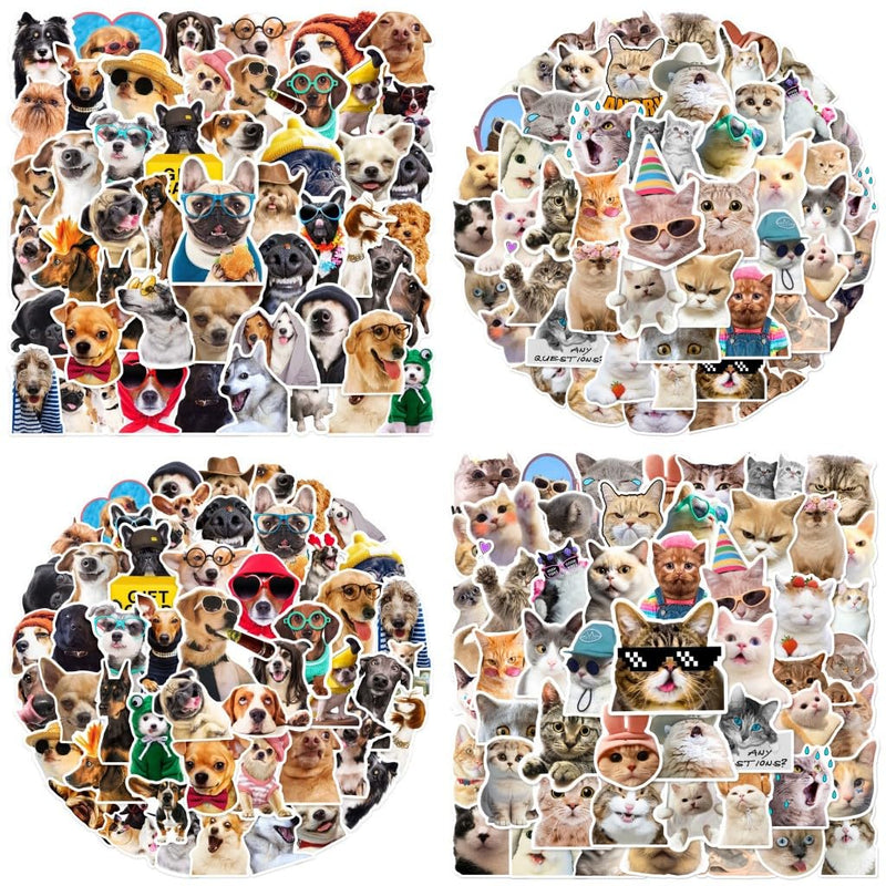 100 pcs/Set Cute Kawaii Funny & Dog Theme Mini StickersVinyl Waterproof Stickers for Water Bottle Laptop Scarpbook Skateboards Christmas Halloween Birthday Party Favors Gift/Deco