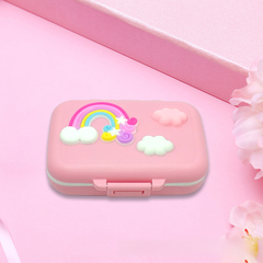 Soft Silicone Rainbow Baby Tooth Box with Tweezers
