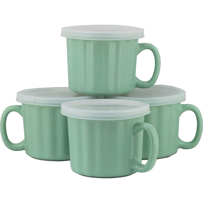 10 Strawberry Street 16 oz Soup Mug with Lid 4 Count (Pack of 1) Turquoise