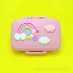 Soft Silicone Rainbow Baby Tooth Box with Tweezers